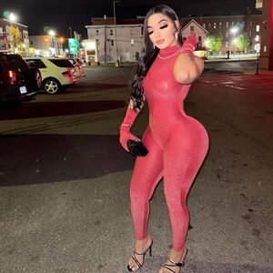 Red glittery jumpsuit